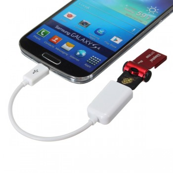 Adaptador USB para telemóveis com entrada Mini USB
